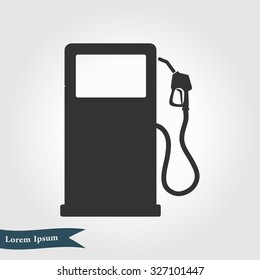 Gasoline pump nozzle sign.Gas station icon. Flat design style.