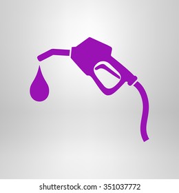 Gasoline pump nozzle sign.Gas station icon. Flat design style.