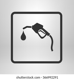 Gasoline pump nozzle sign.Gas station icon. Flat design style.