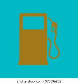 Gasoline pump nozzle sign.Gas station icon. Flat design style.