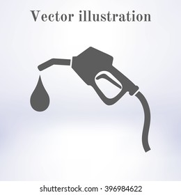 Gasoline pump nozzle sign.Gas station icon. Flat design style.