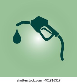 Gasoline pump nozzle sign.Gas station icon. Flat design style.