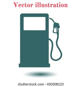 Gasoline pump nozzle sign.Gas station icon. Flat design style.