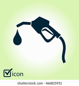 Gasoline Pump Nozzle Sign.Gas Station Icon. Flat Design Style.