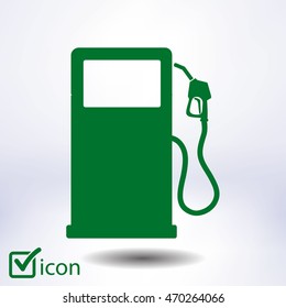 Gasoline pump nozzle sign.Gas station icon. Flat design style.