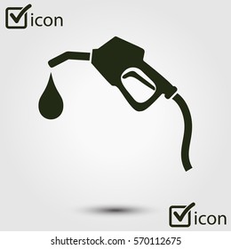 Gasoline pump nozzle sign.Gas station icon. Flat design style.