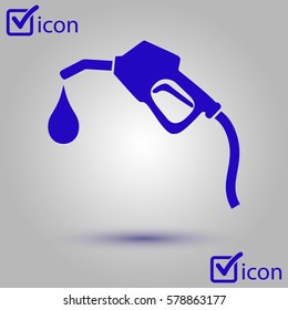 Gasoline pump nozzle sign.Gas station icon. Flat design style.
