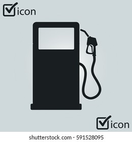 Gasoline pump nozzle sign.Gas station icon. Flat design style.