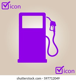 Gasoline pump nozzle sign.Gas station icon. Flat design style.