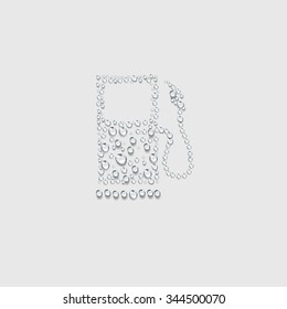 Gasoline pump nozzle sign,  transparent water drop vector, Gasoline oil pump nozzle sign.Gas station icon , clean energy