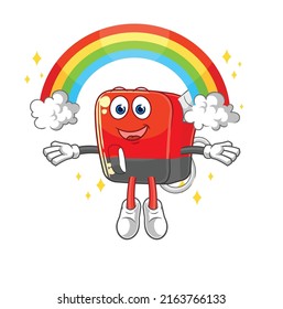 the gasoline pump with a rainbow. cartoon vector