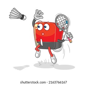the gasoline pump smash at badminton cartoon. cartoon mascot vector