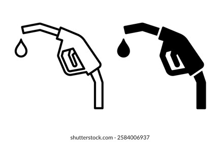 Gasoline pump symbol. Fuel filling station icon. Suitable for oil and gas industry vector element.