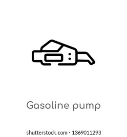 gasoline pump vector line icon. Simple element illustration. gasoline pump outline icon from industry concept. Can be used for web and mobile