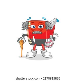 the gasoline pump white haired old man. character vector