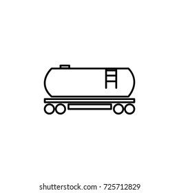 Gasoline railroad tanker icon on white background