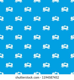 Gasoline railroad tanker pattern vector seamless blue repeat for any use