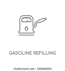 Gasoline refilling station linear icon. Gasoline refilling station concept stroke symbol design. Thin graphic elements vector illustration, outline pattern on a white background, eps 10.