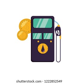 gasoline service station with coins