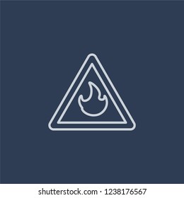 Gasoline sign icon. Trendy flat vector line Gasoline sign icon on dark blue background from traffic sign collection. 