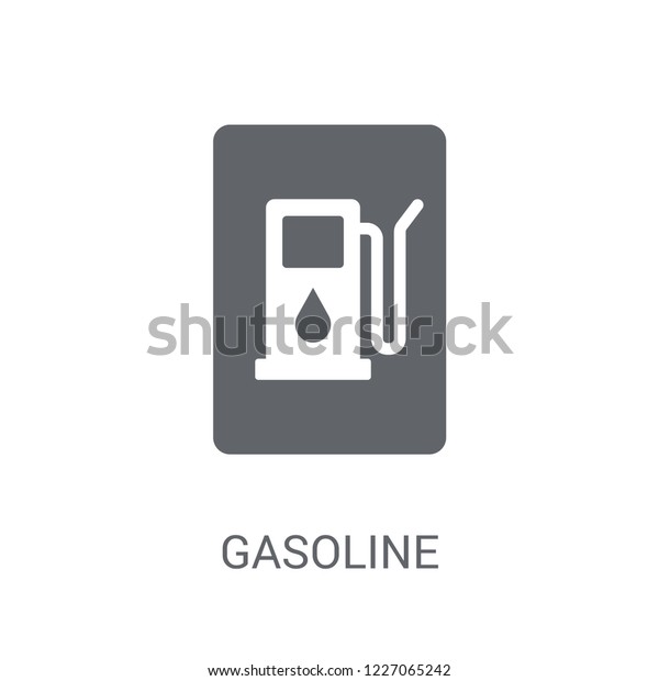 Gasoline sign icon. Trendy Gasoline\
sign logo concept on white background from Traffic Signs\
collection. Suitable for use on web apps, mobile apps and print\
media.