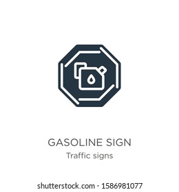 Gasoline sign icon vector. Trendy flat gasoline sign icon from traffic signs collection isolated on white background. Vector illustration can be used for web and mobile graphic design, logo, eps10