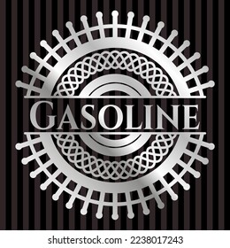 emblema de la plata de la gasolina. Ilustración vectorial. Mosaico. 