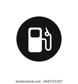 Icono de vector blanco y negro de la estación de gasolina