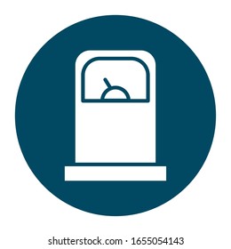 Tankstellenblock und flache Icon-Bauart, Mineralölindustrie Brennstofftechnologie und industrielle Produktion; Vektorillustration zum Thema Erdöl