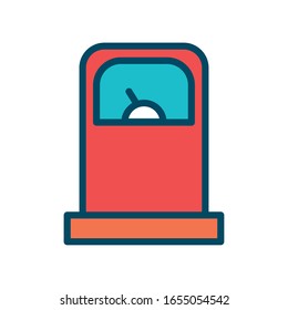 gasoline station line and fill style icon design, Oil industry Gas energy fuel technology power industrial production and petroleum theme Vector illustration