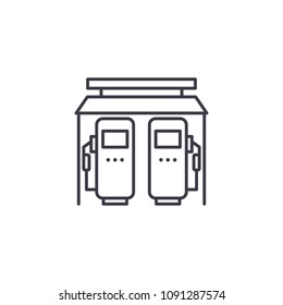 Gasoline station linear icon concept. Gasoline station line vector sign, symbol, illustration.