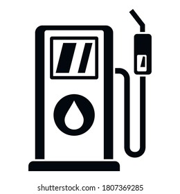 Icono de la bomba de la estación de gasolina. Ilustración simple del icono vector de bomba de gasolinera para el diseño web aislado en fondo blanco