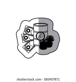 gasoline tanks with money icon, vector illustration image