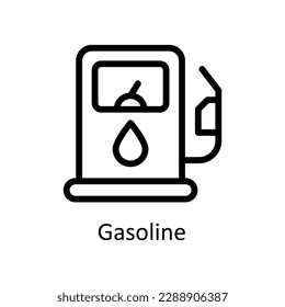 Vector de gasolina   iconos de esquema. Material gráfico simple