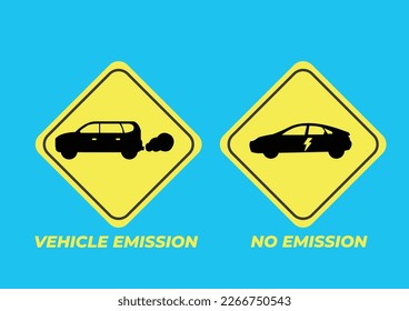 Gasoline-fueled cars and electric cars icon. Renewable energy poster. Environmentally poster.