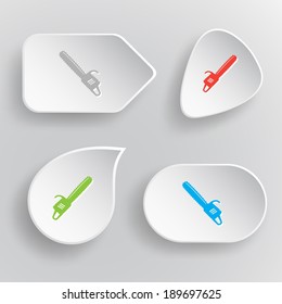 Viñeta a gasolina. Botones vectoriales planos blancos sobre fondo gris.