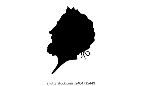 Gaspard II de Coligny, black isolated silhouette