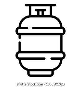 Gaszylinder Vektorsymbol in dünner Linie Stil für Web und Mobile.