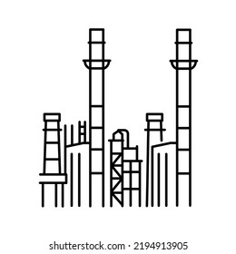 Gass factory color line icon.  Pictogram for web page, mobile app, promo.