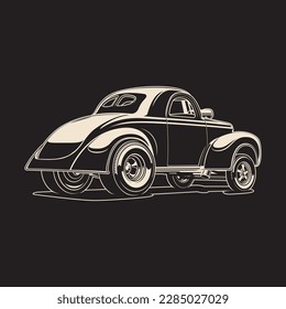 Gasser Back Vintage Illustration Vector