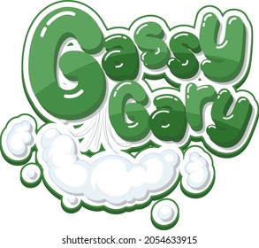 Gassy Gary logo text design illustration