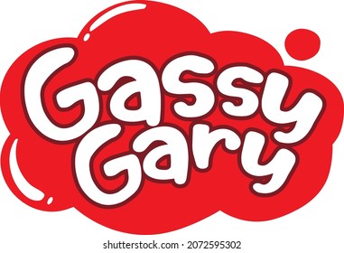 Gassy Gary logo text design illustration