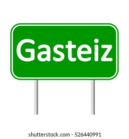 Gasteiz road sign isolated on white background.