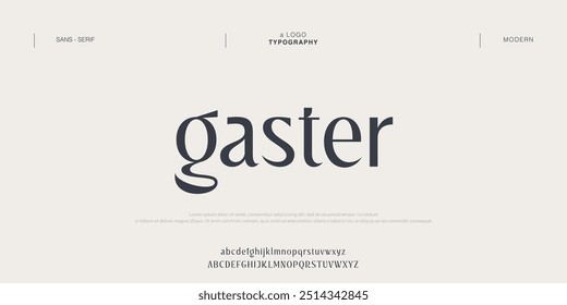 Logotipo de fuente de letras de alfabeto elegante de Gaster. Tipografía de lujo de letras clásicas serif italic Fuentes decorativas de la boda vintage logotipos retro. Ilustración vectorial