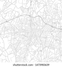 Gastonia, North Carolina, USA, bright outlined vector map with bigger and minor roads and steets created for infographic backgrounds.