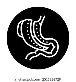 Icono de línea negra de gastrectomía. Operaciones en la cavidad abdominal. Elemento aislado de Vector. 