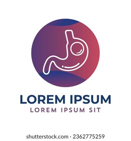 Gastric Balloon logo Stomach, obesity logo, Endoscopy Inside a Stomach weight loss surgery vector illustration 
