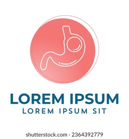 Gastric Balloon logo Stomach, obesity logo, Endoscopy Inside a Stomach weight loss surgery vector illustration 
