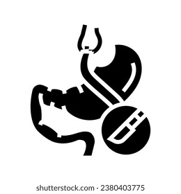 gastric bypass gastroenterologist glyph icon vector. gastric bypass gastroenterologist sign. isolated symbol illustration