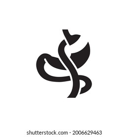 Gastric bypass (Roux-en-Y) color line icon. Isolated vector element. Outline pictogram for web page, mobile app, promo